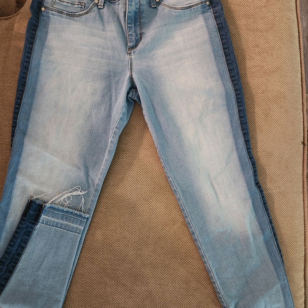 Jessica Simpson Light and Dark Blue Boyfriend Jeans